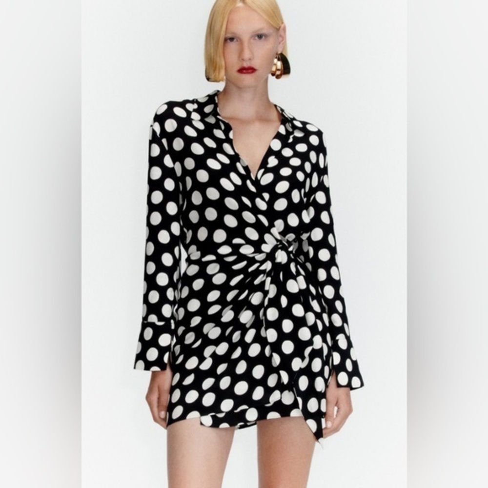 Brand New Zara Polka Dot Shirt Dress Size S Ref 7903/052